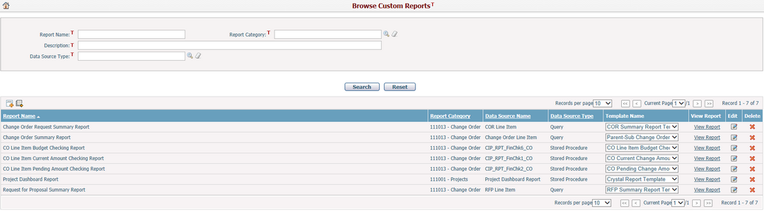 BrowseCustomReports