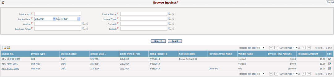 BrowseInvoices