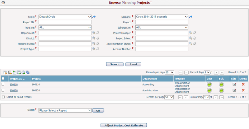 BrowsePlanningProjects