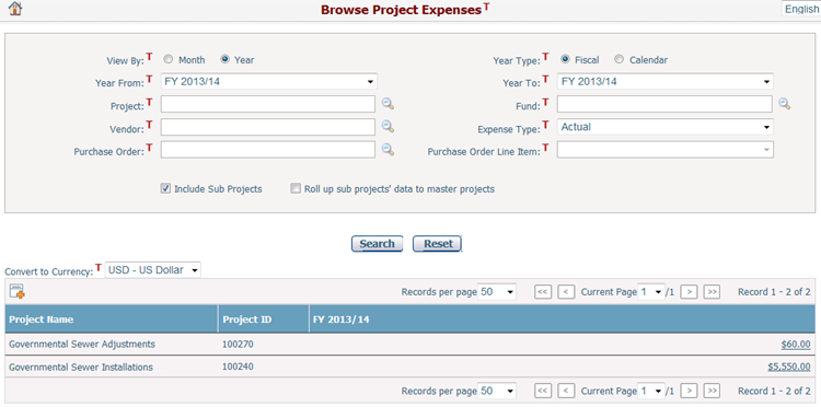 BrowseProjectExpenses