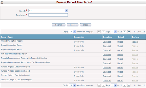 BrowseReportTemplates