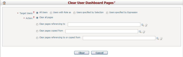 clearUserDashboardPages