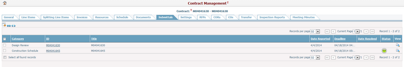 ContractSubmittals