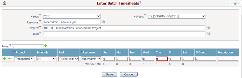 Enter Batch Timesheet 2