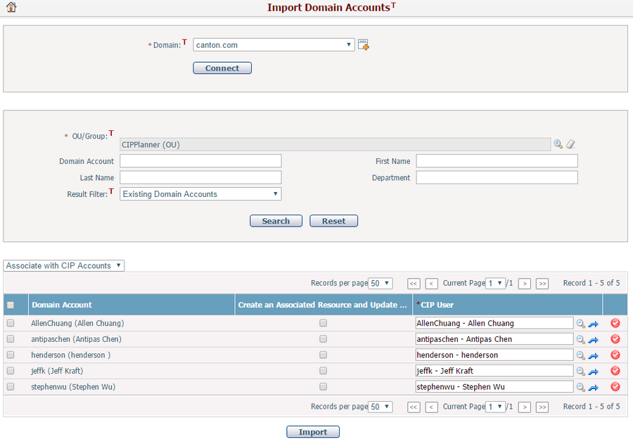 Import Domain Accounts_Existing Domain Accounts