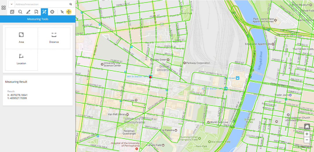 GIS Measure Location Result