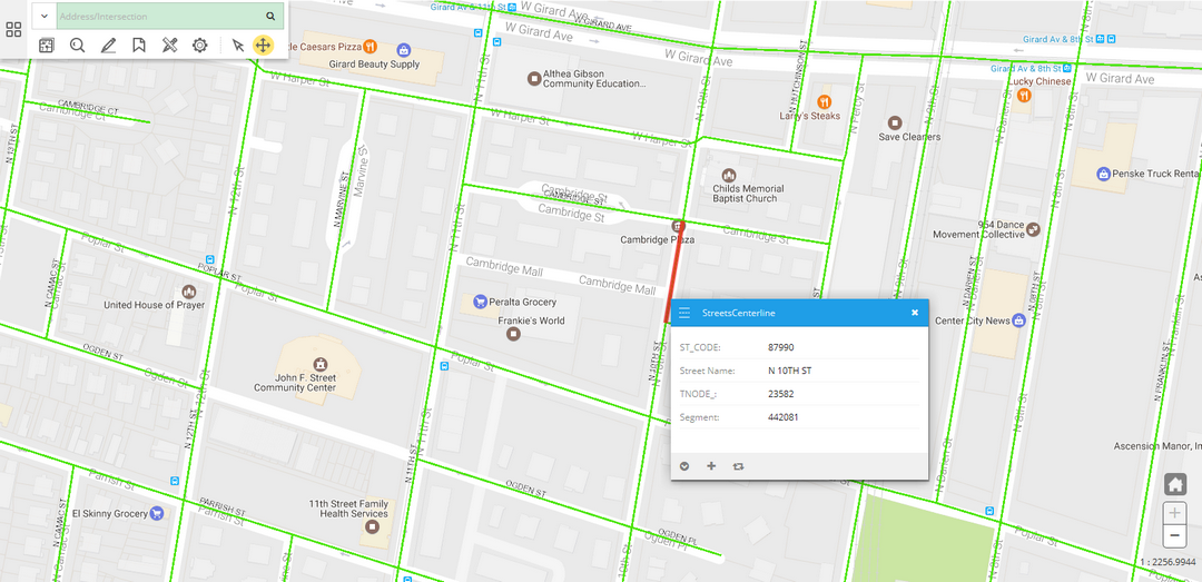 GIS Map Feature Info Panel