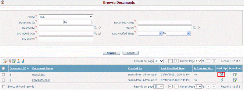 Browse Document_Markup