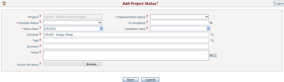 Add Project Status