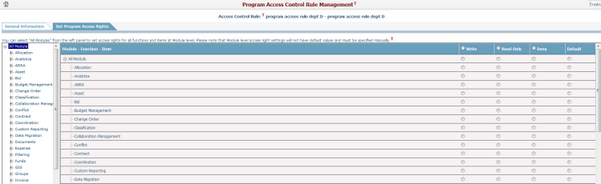 setp rogram access control_all module