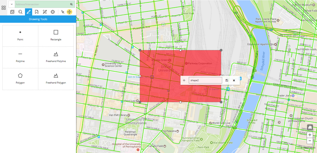 GIS Drawing Tools Save a Shape