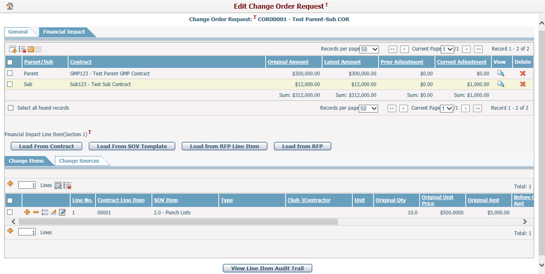 COR Financial Impact - Parent Sub - 2