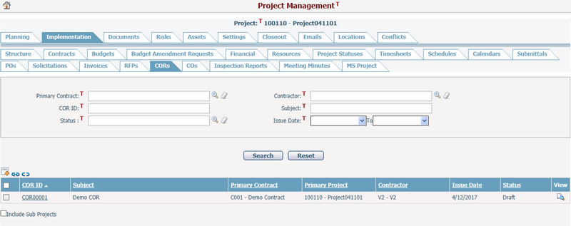 Project Management_CORs