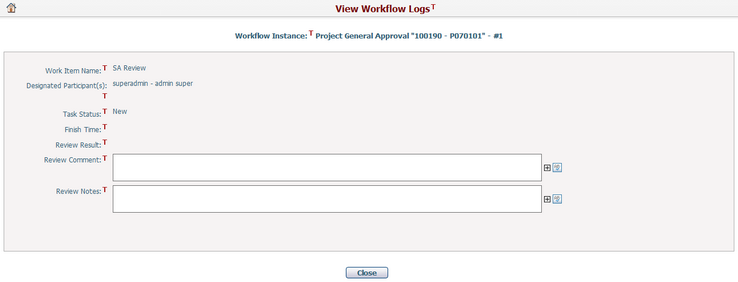 New Task Process Log