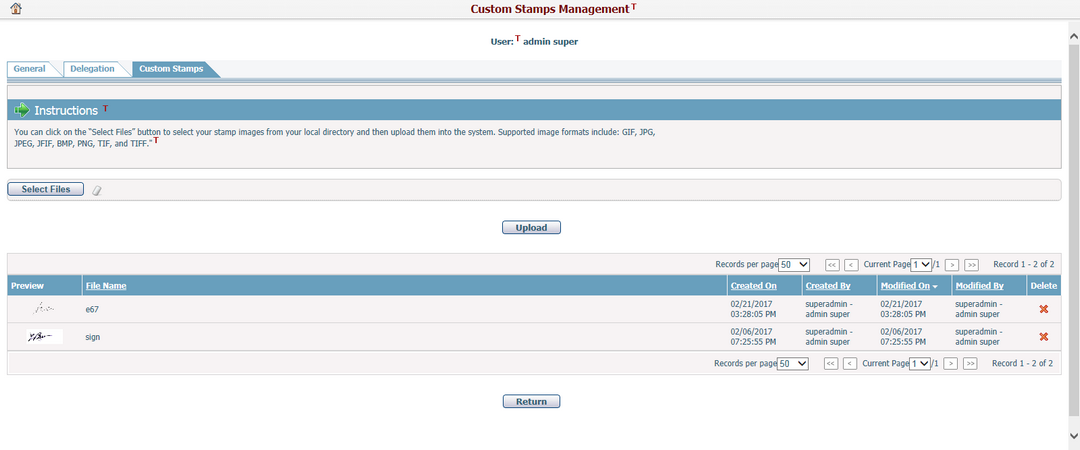 Document Markup_Custom Stamps Management