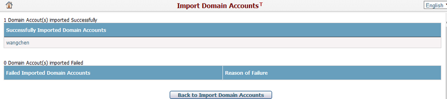 Import Domain Accounts Successfully