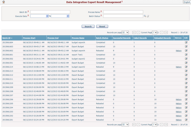 Data Integration_Export Result Management