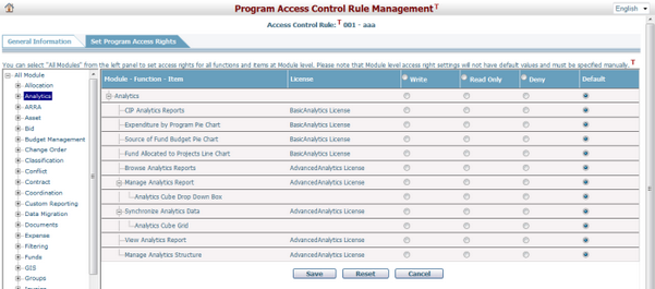 set program access right