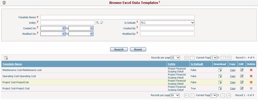 Browse Excel Data Template