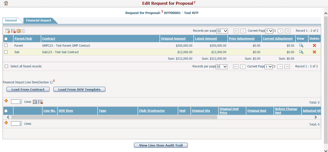 RFP Financial Impact - Parent Sub - 2