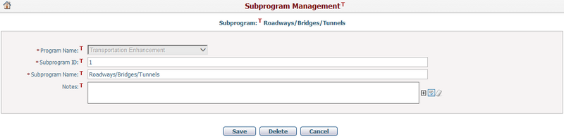 Subprogram Management