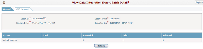 Data Integration_View Data Integration Export Batch Detail