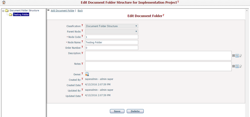 Edit Document Folder Structure for Implementation