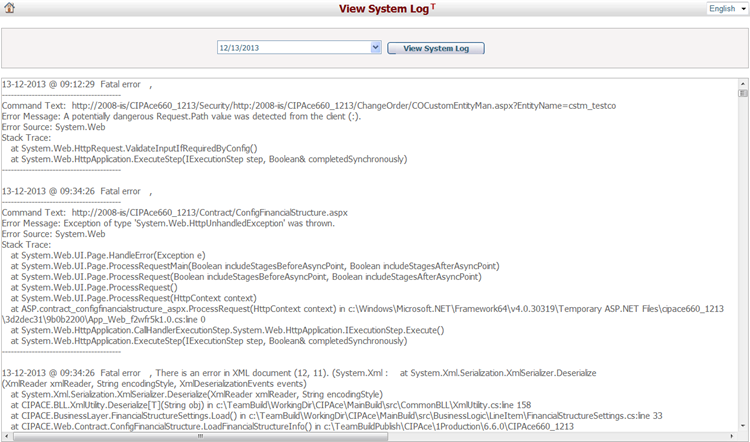 View System Log