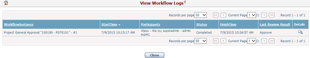 View Workflow Log 680