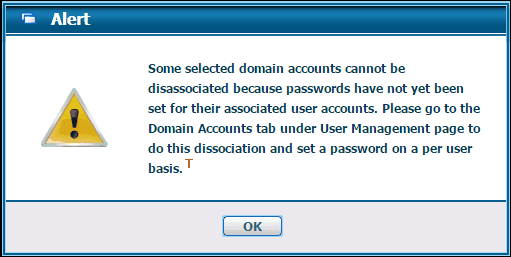 Browse Domain Accounts_Disassociate