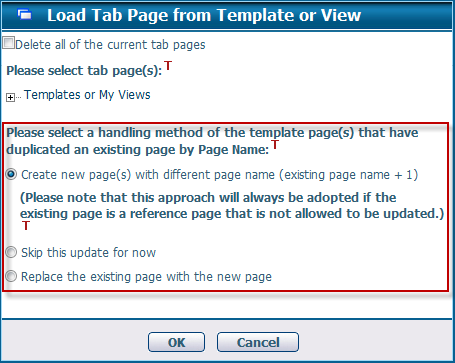 Load Tab Page from Template or View