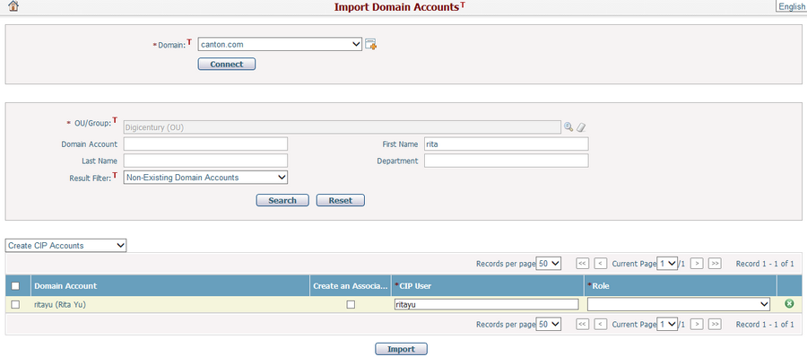 Import Domain Accounts