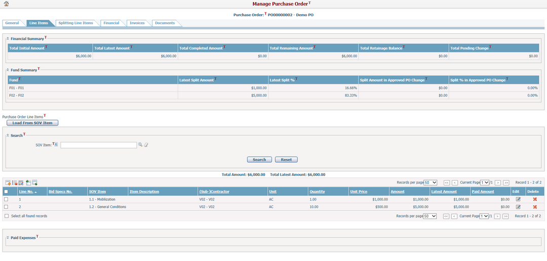 ManagePOlineitem