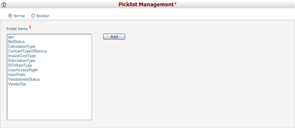 PicklistManagement