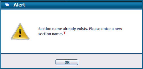 SectionNameDuplicatesAlert