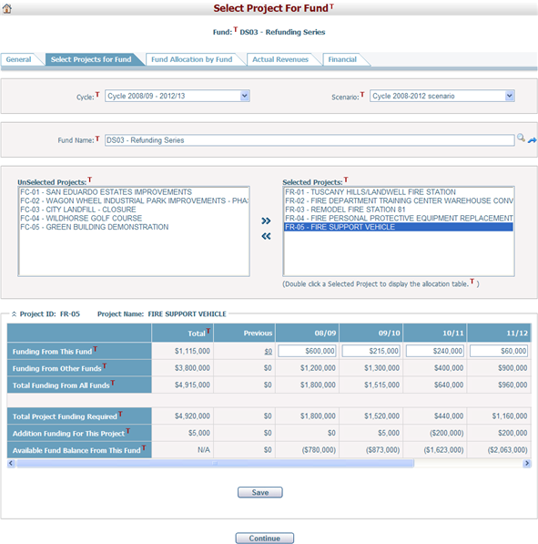 SelectProjectforFundTab_Allocation